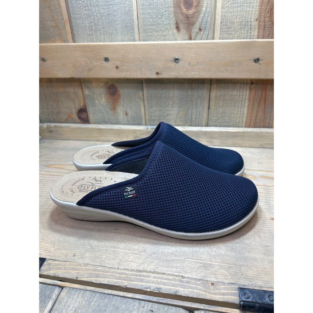 EU41 US9.5 FLY FLOT Blue Slip On Slides Casual Clogs Anti Shock Slippers